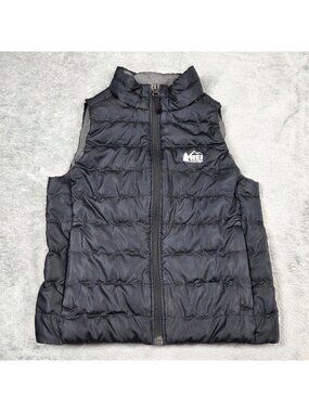 REI Vest Kids XS 6 7 Black Down Filled Puffer Lightweight Hiking Boys Jacket